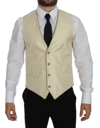 Sophisticated Beige Polka Dotted Blazer & Vest - Luxury for You