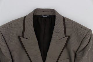 Elegant Brown Silk Two-button Slim Blazer - Luxury for You