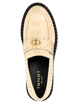 Studded Logo Loafers