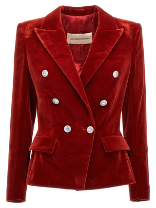 Double Breast Velvet Blazer Jacket