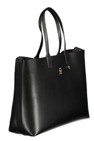 Black Polyethylene Women Handbag