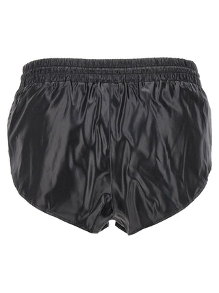 Shiny Effect Fabric Swimsuit Shorts