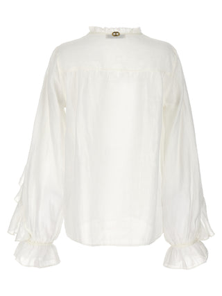 Embroidery Ruffle Blouse