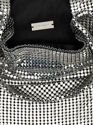 Silver Pixel Metallic Shopping Bag