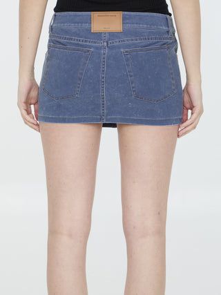 Miniskirt In Denim Trompe-l'oeil