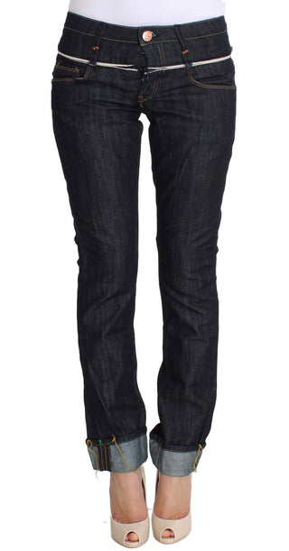 Elegant Straight Leg Dark Blue Jeans - Luxury for You