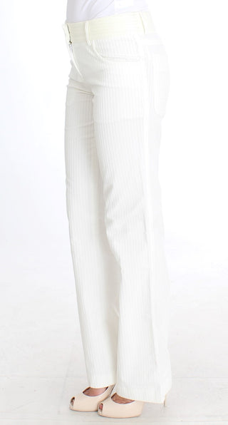 Chic White Striped Straight Fit Pants - Luxury for You