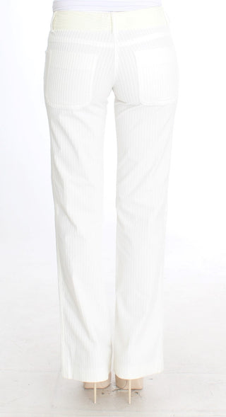 Chic White Striped Straight Fit Pants - Luxury for You