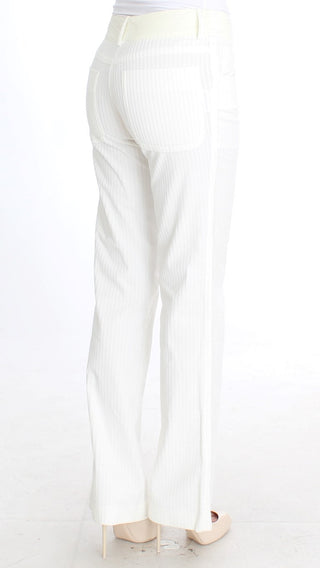 Chic White Striped Straight Fit Pants - Luxury for You