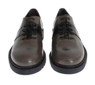 Elegant Gray Brown Leather Lace-up Shoes - Luxury for You