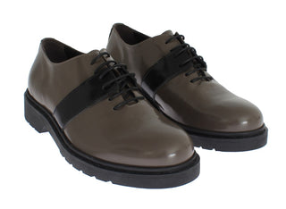 Elegant Gray Brown Leather Lace-up Shoes - Luxury for You