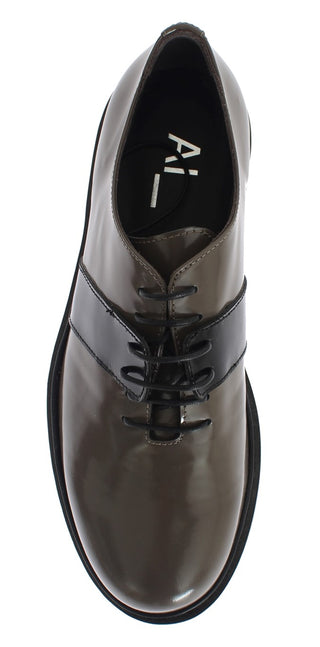 Elegant Gray Brown Leather Lace-up Shoes - Luxury for You