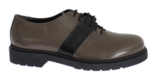 Elegant Gray Brown Leather Lace-up Shoes - Luxury for You