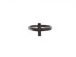 Exquisite Black Cz Crystal Sterling Silver Ring - Luxury for You