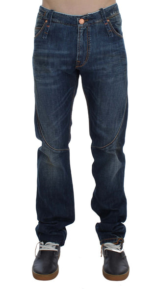 Chic Slim Fit Blue Wash Italian Jeans - Luxury for You