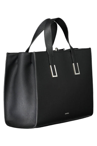 Black Polyester Women Handbag