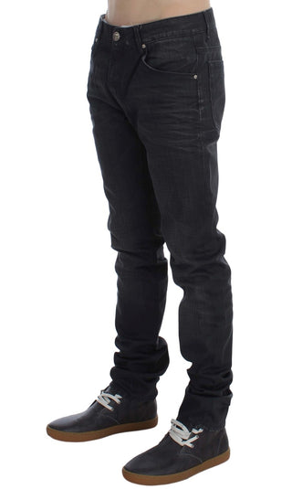 Sleek Gray Slim Fit Italian Mens Jeans - Luxury for You