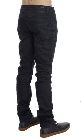 Sleek Gray Slim Fit Italian Mens Jeans - Luxury for You