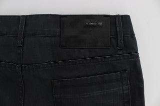 Sleek Gray Slim Fit Italian Mens Jeans - Luxury for You