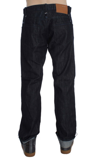 Elegant Straight Fit Blue Mens Jeans - Luxury for You