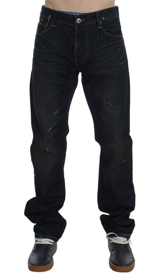 Elegant Straight Fit Dark Blue Jeans - Luxury for You