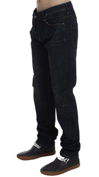 Elegant Straight Fit Dark Blue Jeans - Luxury for You