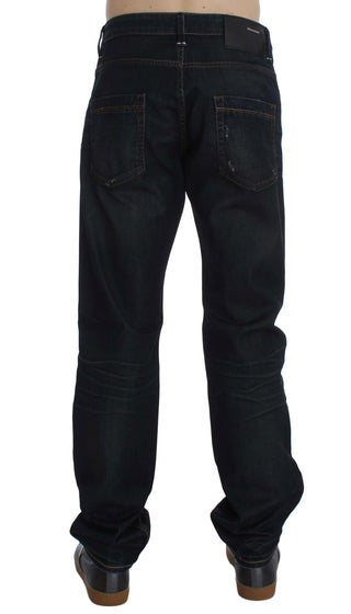 Elegant Straight Fit Dark Blue Jeans - Luxury for You