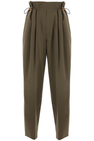 Stretch Wool Drawstring Pants