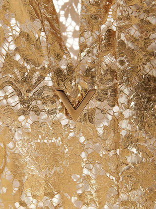 Top Valentino Gold Heavy Lace