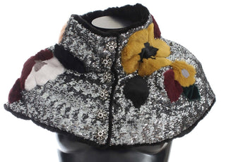 Elegant Floral Sequined Fur Scarf - Luxury for You