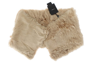 Elegant Alpaca Fur Shoulder Wrap In Beige - Luxury for You