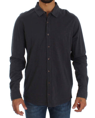 Sleek Gray Casual Cotton Shirt - Luxury for You