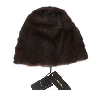 Luxurious Brown Weasel Fur Beanie - Luxury for You