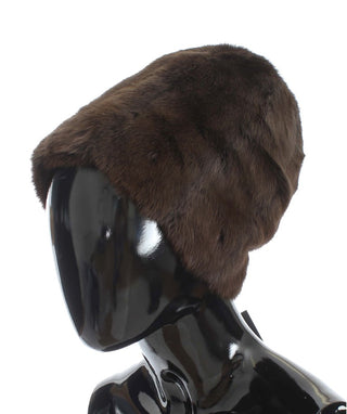 Luxurious Brown Weasel Fur Beanie - Luxury for You