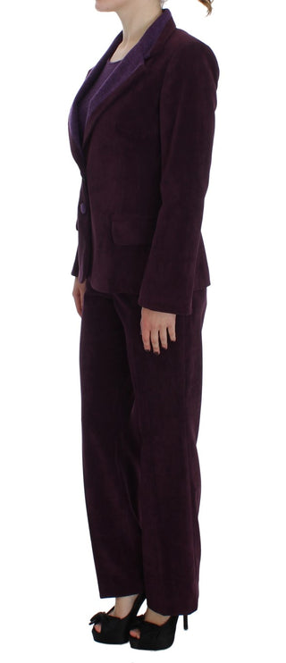 Elegant Purple Wool Blend Three Piece Suit Set - Luxury for You