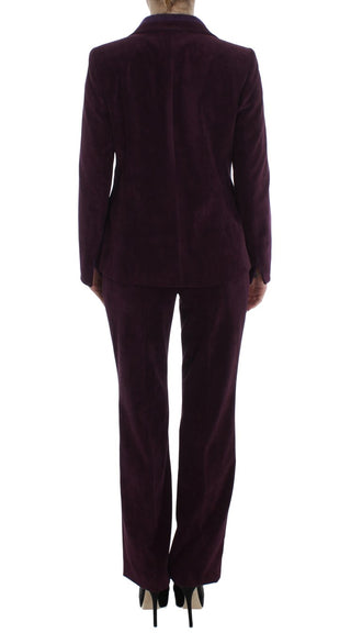 Elegant Purple Wool Blend Three Piece Suit Set - Luxury for You