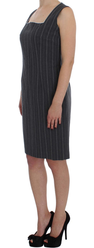 Elegant Gray Striped Dress & Blazer Suit Set - Luxury for You