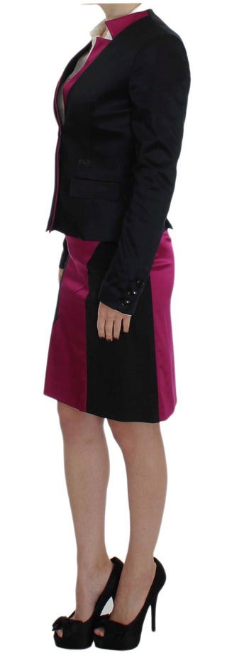 Chic Black And Pink Skirt Suit Ensemble - Luxury for You