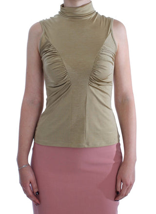 Glamorous Gold Turtleneck Vest Top - Luxury for You