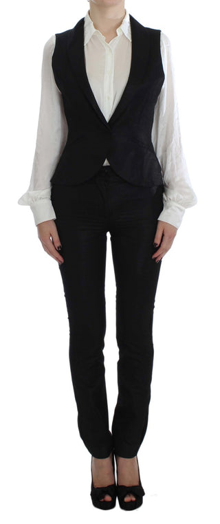 Elegant Three-piece Black Pants Suit - Luxury for You