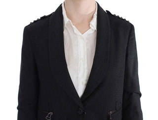 Elegant Gray Gold-buttoned Blazer Jacket - Luxury for You