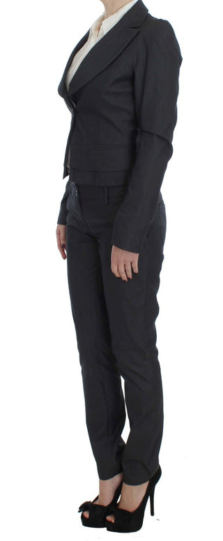 Chic Gray Cotton Blend Pantsuit Ensemble - Luxury for You