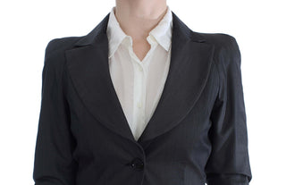 Chic Gray Cotton Blend Pantsuit Ensemble - Luxury for You