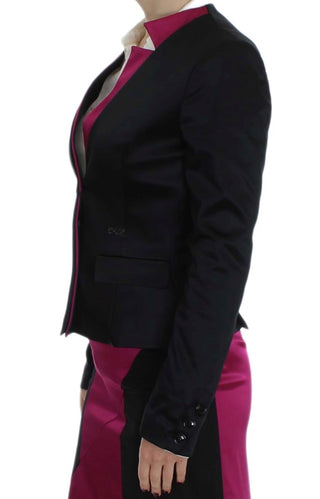 Chic Black And Pink Single-breasted Blazer - Luxury for You