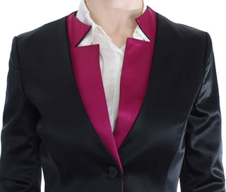 Chic Black And Pink Single-breasted Blazer - Luxury for You