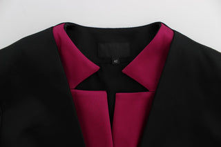 Chic Black And Pink Single-breasted Blazer - Luxury for You