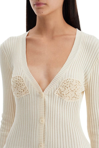 Crochet Insert Cardigan With Eight