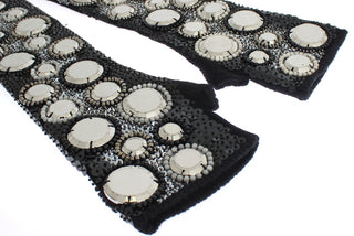 Sequin-embellished Cashmere Fingerless Gloves - Luxury for You