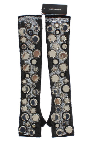 Sequin-embellished Cashmere Fingerless Gloves - Luxury for You