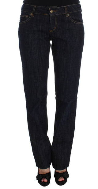 Chic Blue Straight Fit Designer Jeans - Luxury for You